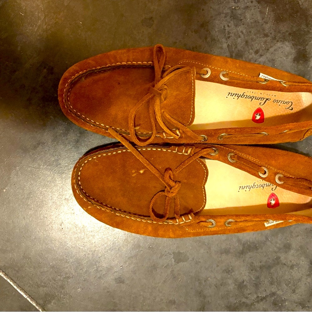 Lamborghini Tan Suede driving Shoes